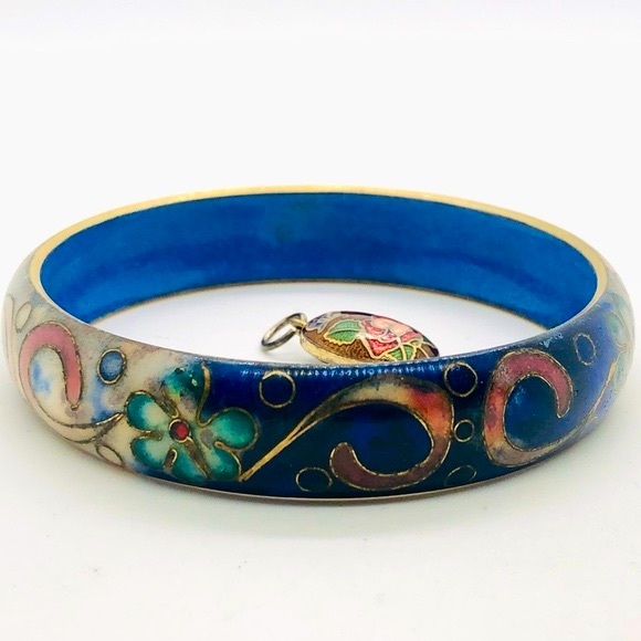 Vintage Unique Bracelet & Tiny Cloisonné Pendant - Picture 16 of 16